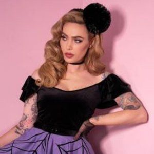 Lolita Top in Black Velvet - Vixen by Micheline Pitt